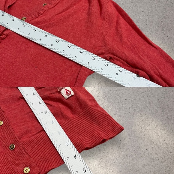 Vtg Volcom Red Button Up Cardigan - Picture 8 of 8